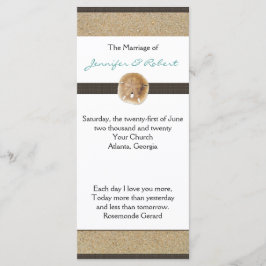 Voetafdrukken in het Sand Wedding Program Programmakaart