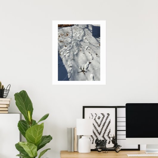 Voetafdrukken in het Snow Poster (Thuiskantoor)