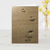 Voetafdrukken in het Wenskaart van het Zand Kaart (Gele Bloem)