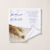 voetafdrukken in het zand bad handdoek (Wasdoekje)