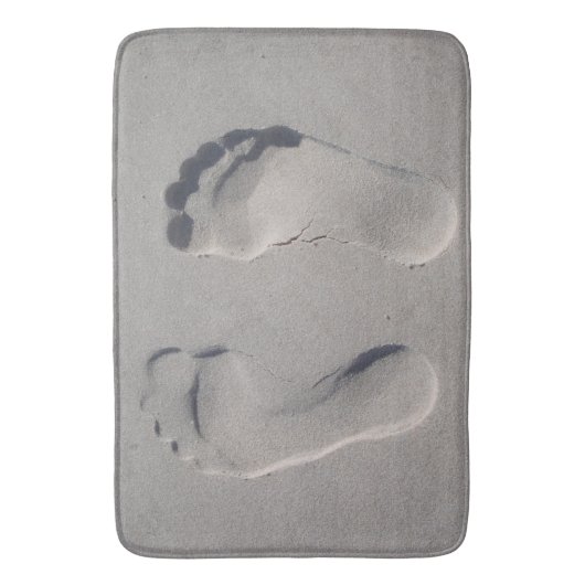 Voetafdrukken in het zand badmat (Voorkant Verticaal)