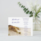 voetafdrukken in het zand briefkaart (Staand voorkant)