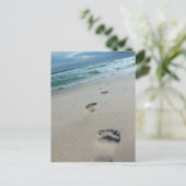 Voetafdrukken in het zand-Briefkaart Briefkaart (Staand voorkant)