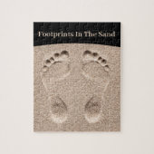 voetafdrukken in het zand Christelijk Legpuzzel (Verticaal)