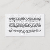 Voetafdrukken in het zand-Christelijke Visitekaart Visitekaartje (Achterkant)