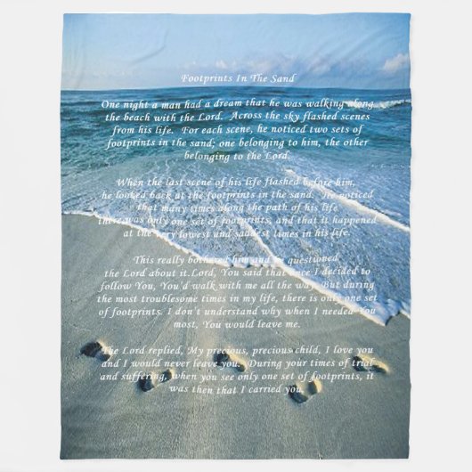 Voetafdrukken in het zand fleece deken (Voorkant)