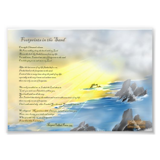 Voetafdrukken in het zand... foto afdruk (Voorkant)