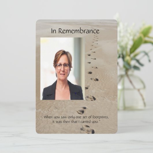 Voetafdrukken in het zand-gedicht aangepaste geden kaart (Staand voorkant)