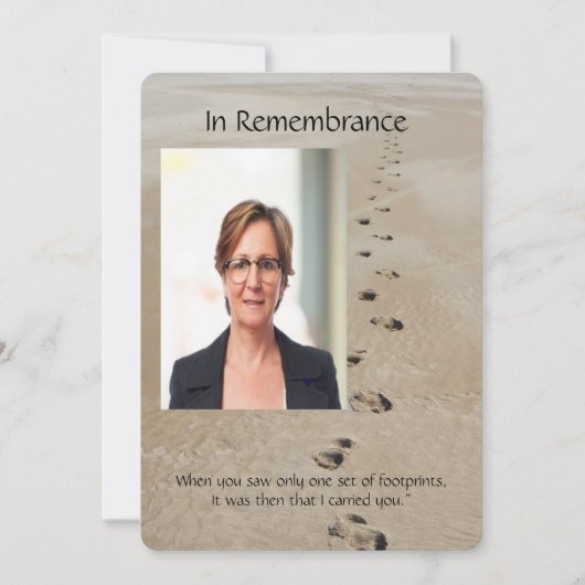 Voetafdrukken in het zand-gedicht aangepaste geden kaart (Voorkant)