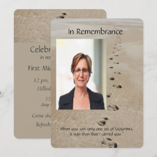 Voetafdrukken in het zand-gedicht aangepaste geden kaart