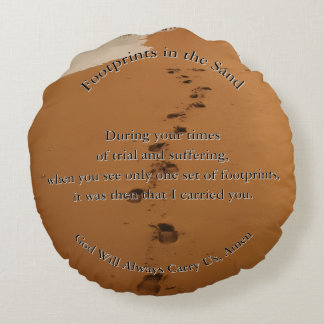 Voetafdrukken in het Zand Gedicht Cadeau Rond Kussen