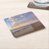 Voetafdrukken in het zand gedicht kartonnen onderzetters (Schuin)