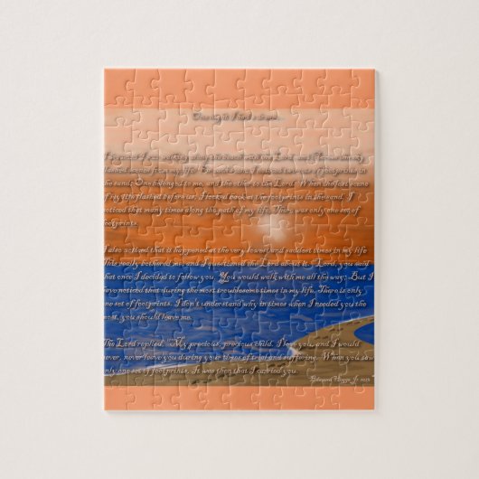 Voetafdrukken in het zand gedicht legpuzzel (Verticaal)