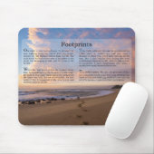 Voetafdrukken in het zand gedicht muismat (Met muis)