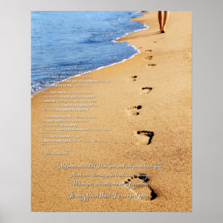 Voetafdrukken in het zand gedicht poster