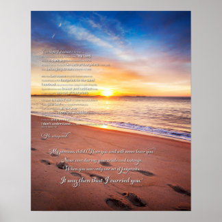 Voetafdrukken in het zand gedicht poster