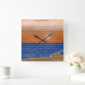 Voetafdrukken in het zand gedicht vierkante klok (Huis)