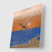 Voetafdrukken in het zand gedicht vierkante klok (Hoek)