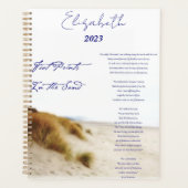 voetafdrukken in het zand gepersonaliseerd, aangep planner (Voorkant)