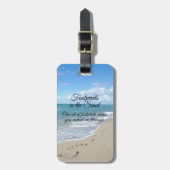 Voetafdrukken in het zand-Inspirerend Christelijk Bagagelabel (Voorkant verticaal)