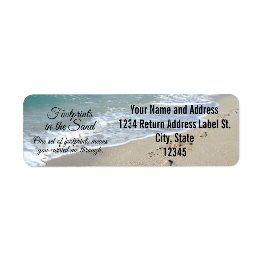 Voetafdrukken in het zand-Inspirerend Christelijk Etiket (Voorkant)