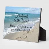 Voetafdrukken in het zand-Inspirerend Christelijk Fotoplaat (Zijkant)