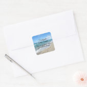 Voetafdrukken in het zand-Inspirerend Christelijk Vierkante Sticker (Envelop)