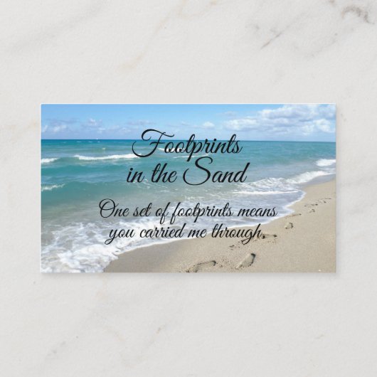Voetafdrukken in het zand-Inspirerend Christelijk Visitekaartje (Achterkant)