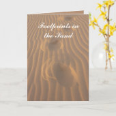 Voetafdrukken in het zand-Inspirerend gedicht Kaart (Gele Bloem)