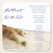 voetafdrukken in het zand kartonnen onderzetters (Voorkant)