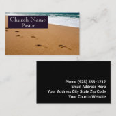 Voetafdrukken in het zand Kerk Pastor Visitekaartje (Voorkant / Achterkant)