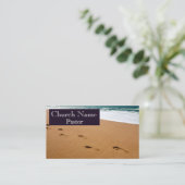 Voetafdrukken in het zand Kerk Pastor Visitekaartje (Staand voorkant)
