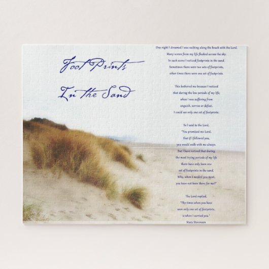 voetafdrukken in het zand legpuzzel (Horizontaal)