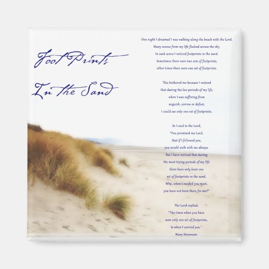 voetafdrukken in het zand magneet (Voorkant)