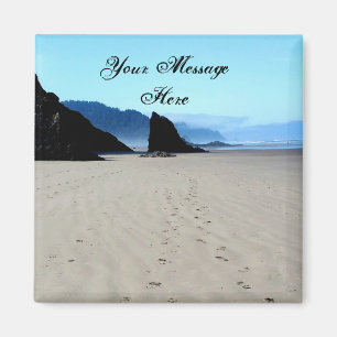 voetafdrukken in het zand magneet