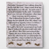 Voetafdrukken in het zand met Jezus Plaque Fotoplaat (Voorkant)