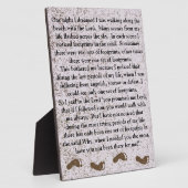 Voetafdrukken in het zand met Jezus Plaque Fotoplaat (Zijkant)