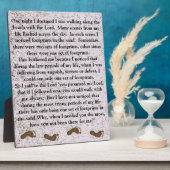 Voetafdrukken in het zand met Jezus Plaque Fotoplaat (Zijkant)