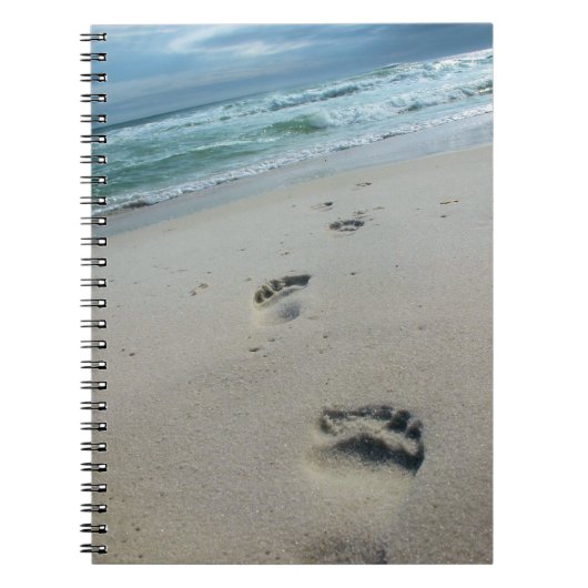 Voetafdrukken in het zand-notebook notitieboek (Voorkant)