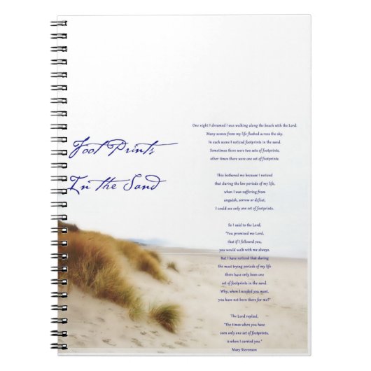 voetafdrukken in het zand notitieboek (Voorkant)