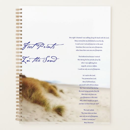 voetafdrukken in het zand planner (Voorkant)