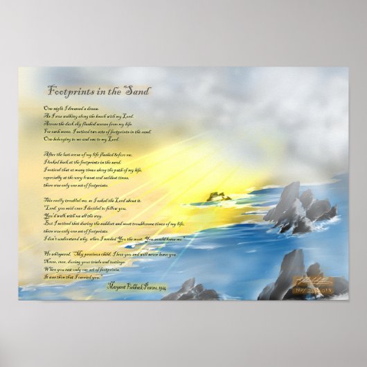 Voetafdrukken in het zand... poster (Voorkant)