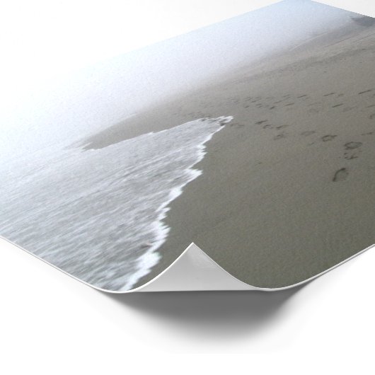 Voetafdrukken in het zand poster (Hoek)