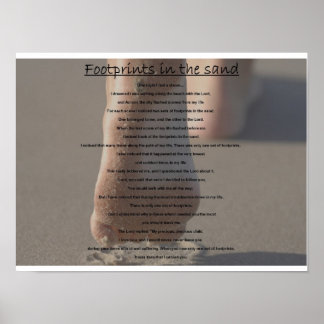 voetafdrukken in het zand poster
