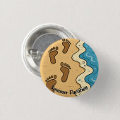 Voetafdrukken in het zand ronde button 3,2 cm (Voorkant /achterkant)