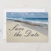Voetafdrukken in het zand "Save the date" Save The Date (Voorkant)