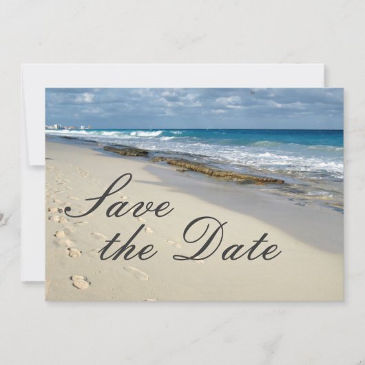 Voetafdrukken in het zand "Save the date" Save The Date (Voorkant)