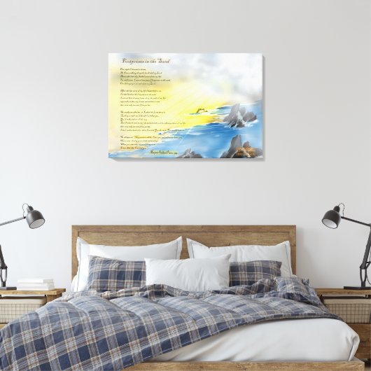 Voetafdrukken in het zand schilderen canvas afdruk (Insitu (Slaapkamer))