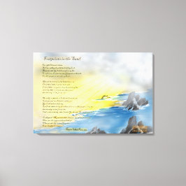 Voetafdrukken in het zand schilderen canvas afdruk