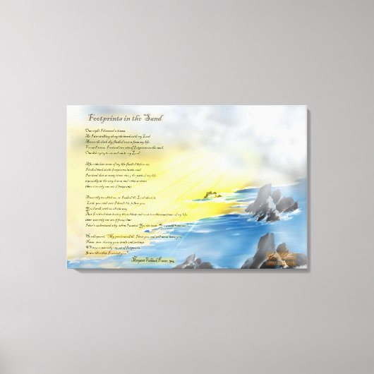 Voetafdrukken in het zand schilderen canvas afdruk (Voorkant)